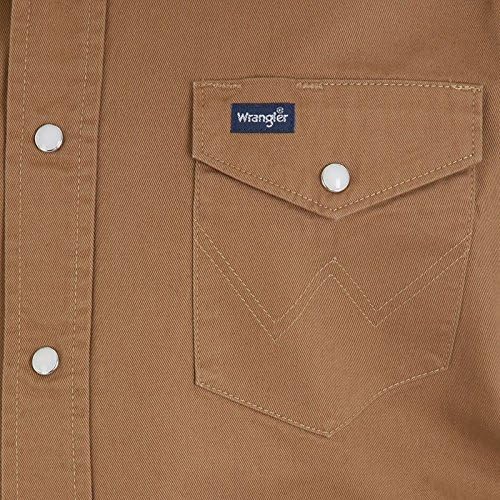Wrangler Men's Western Work Shirt Firm Finish - Beige (Rawhide) - 4XL