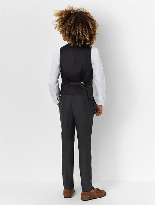 Roco Boys Grey Modern Fit Suit, 3 Piece Wedding Suit, Jacket, Waistcoat & Trouser Set, 1 Years