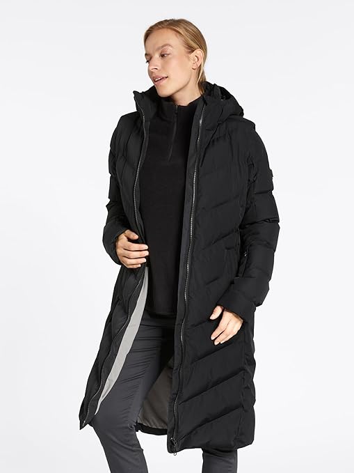 Ziener Women's telse Winter Coat | Warm, Breathable, Waterproof, Knee Length, Black, 44 Tall