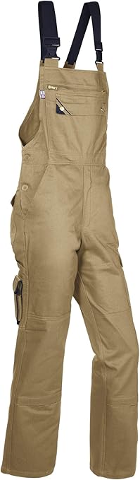 PKA Men's Star Dungarees Work Trousers, Khaki, 44