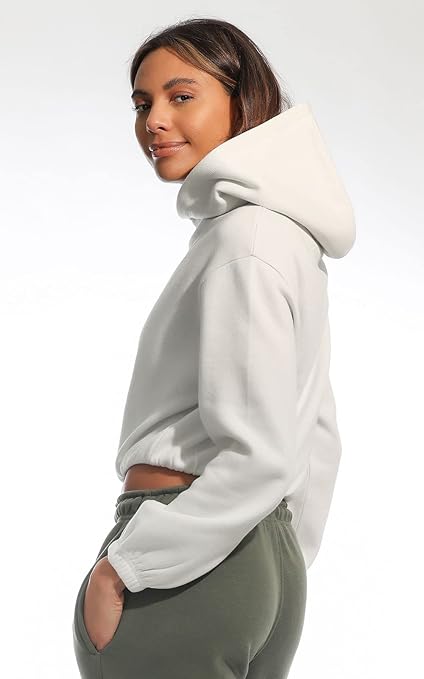 Light & Shade Women's Hooded Sweatshirt, White, M