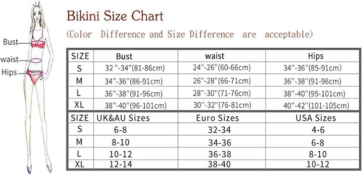 Women Sexy Brazilian Bikini Set 2 Piece Spaghetti Strap Halterneck Bra Top Tie Side Thong Swimwear Bathing Suit (C-White, M)