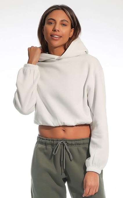 Light & Shade Women's Hooded Sweatshirt, White, M