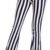 IMEKIS Women's Vertical Striped Trousers Black White Striped Trousers Slim Elastic Tights Leggings Long Yoga Pants Jogging Bottoms Thin Casual Trousers, Black+white, M