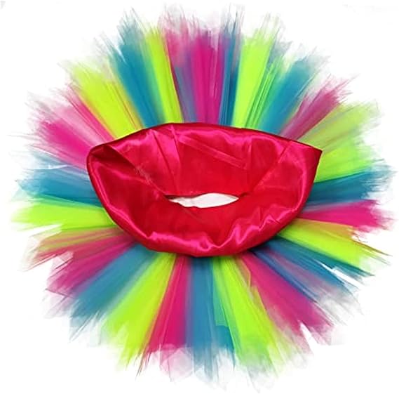 Ancokig Tulle Skirt for Women, Tutu, Adults, Dance Skirt, Carnival, Costumes, Rainbow, Large/X-Large