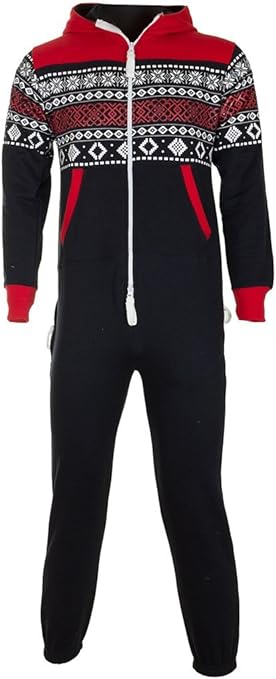 Love My Fashions Womens Unisex Outfit Aztec Print Camo Camouflage Hooded Zip up Onesie All in One Activewear Jumpsuit for Adult Mens Ladies Lougewear Pyjamas Plus Size,Aztec High Neck - Navy Blue,XXL