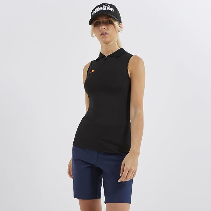 Ellesse Women's Naoma Polo Vest Shirt, Black, 10 (S)