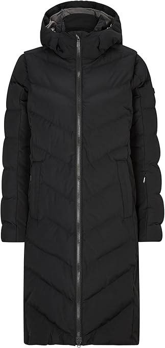 Ziener Women's telse Winter Coat | Warm, Breathable, Waterproof, Knee Length, Black, 44 Tall