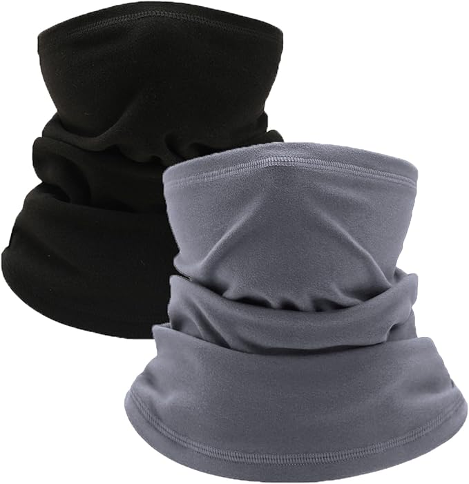 EUPSIIU 2 Pcs Kids Neck Warmer, Winter Neck Warmer Gaiter Fleece, Kids Ski Mask,Tube Scarf, Windproof Neck Scarf, Thermal Mask for Outdoor Sports Skiing Running Boys and Girls, One Size