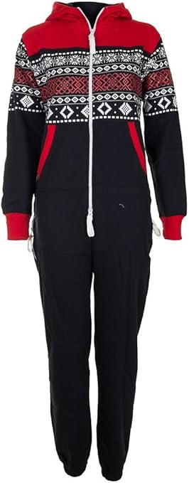 Love My Fashions Womens Unisex Outfit Aztec Print Camo Camouflage Hooded Zip up Onesie All in One Activewear Jumpsuit for Adult Mens Ladies Lougewear Pyjamas Plus Size,Aztec High Neck - Navy Blue,XXL