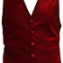 IBEX Mens Slim Fit Formal V-Neck Sleeveless Waistcoats for Waiters, Bar Staff, Fancy Dress, Wedding Party, Red, 4XL