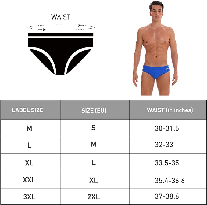 Arcweg Men's Swimming Trunks Briefs Low Waist with Removable Pad Swimwear Elastic Beach Shorts Boxers Underwear