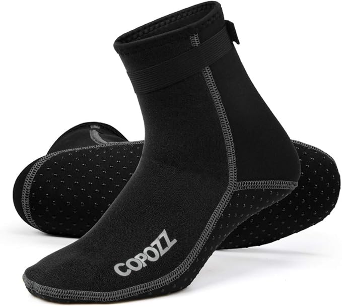 COPOZZ 3 mm diving socks, neoprene socks for adults, women, men, thick diving socks, water sports, swimming socks for swimming, snorkelling, sailing, surfing, water sports