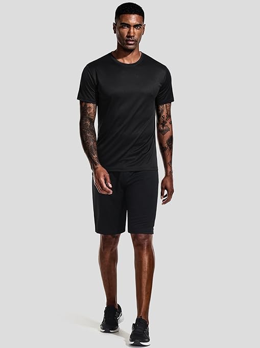 Teesmen Man Sports T Shirt 2pack Gym Short Sleeve Running Plain Mulit Crew Neck Workout T-Shirt  XL)