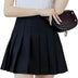 Nonotse Women Girls High Waist Pleated Skater Tennis School Short Skirt (Black, XL)