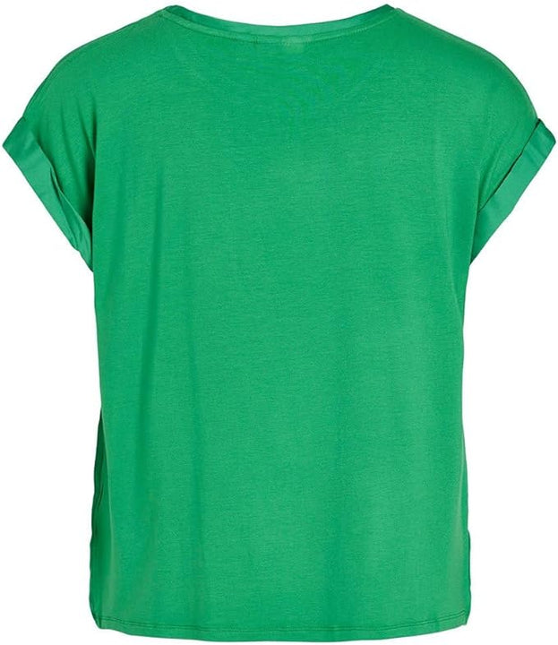 Vila Women's Variety S/S Satin Top-Noos Short-Sleeved Blouse, Bright Green, 6