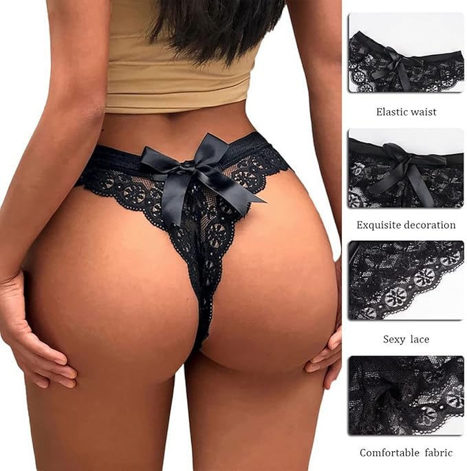 ROSVAJFY Women's Sexy Suspender Mini Skirt with Panties, Sheer Mesh Lace-up Mini Dress Lingerie Underwear Garter Belt with 4 Clips, 2 Pieces High Waisted Mini Skirt + Lace Thong (Black)