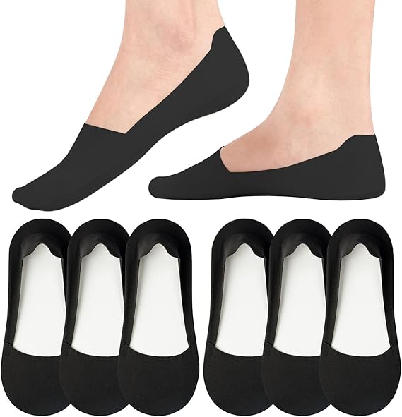 Caldodo Sneaker Socks Women's 39-42 35-38 Ankle Socks Invisible Socks Non-Slip Summer Trainer Socks No Show Ballerina Socks, 8black, 35-38