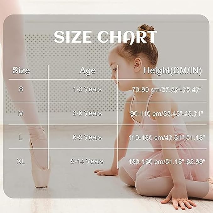 Zando Ballet tights children's girls elastic tights baby dance tights non-slip breathable, 2 pairs of white and pink, 1-3 Years