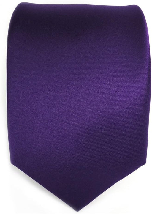 TigerTie Designer Satin tie necktie in lila dark-purpleviolet all-one-color Polyester