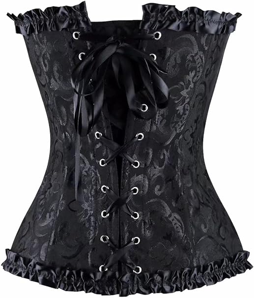 Dreamburn Bustiers Corsets Bridal Lingerie Lace up Satin Boned Corset Women's Gothic Corsets Cinchers Overbust Bodysuit