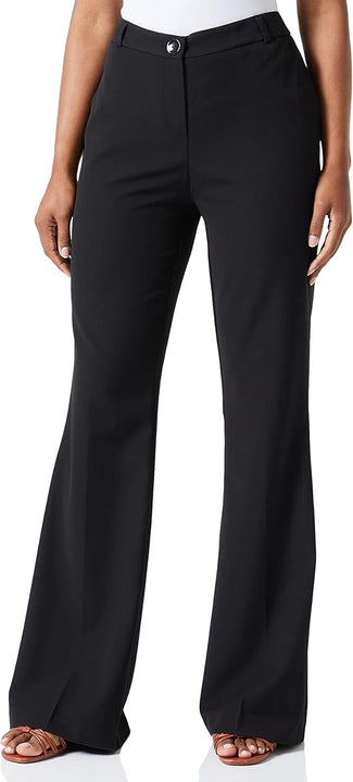 Koton Women's Flare Leg Kumaş Trousers High Rise Shorts, Black (999), Size 6