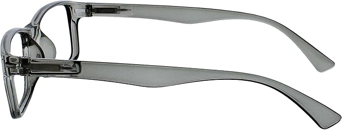 OPULIZE Pep Reading Glasses 6 Pack Classic Everyday Rectangular Frame Spring Hinges Scratch Resistant Black Brown Transparent Grey Mens Womens +2.50