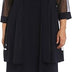 R&M Richards Women's 2 Piece Mesh Panel Beaded Neck Jacket Dress Plus, Navy, 20