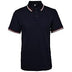 True Face 3 Pack Mens Tshirts Polos Pique Tipping Pocket Collar Buttoned Regular Fit Top, Navy/White/Red, XL