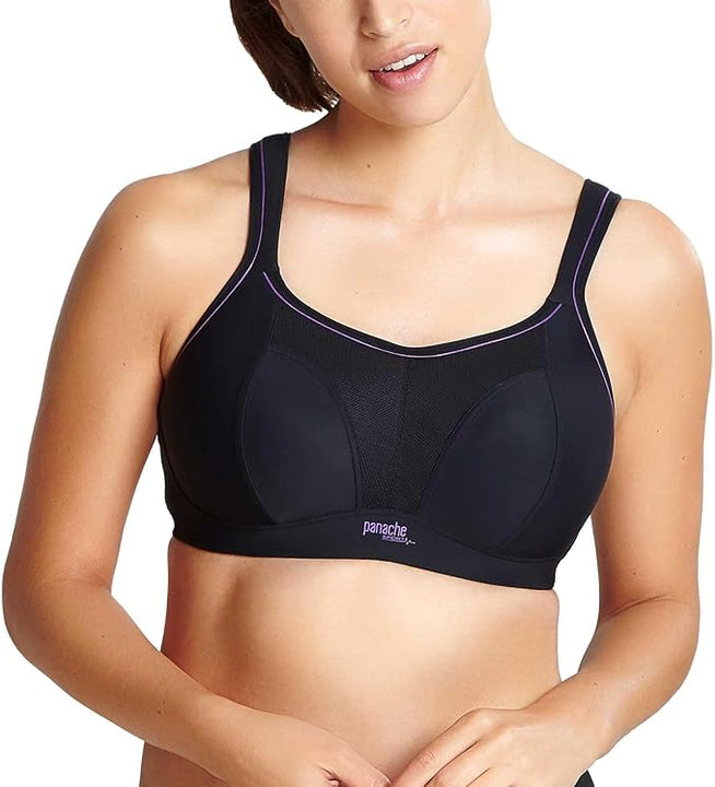 Panache Women's Non-Wired Sports Bra, Black, 34G