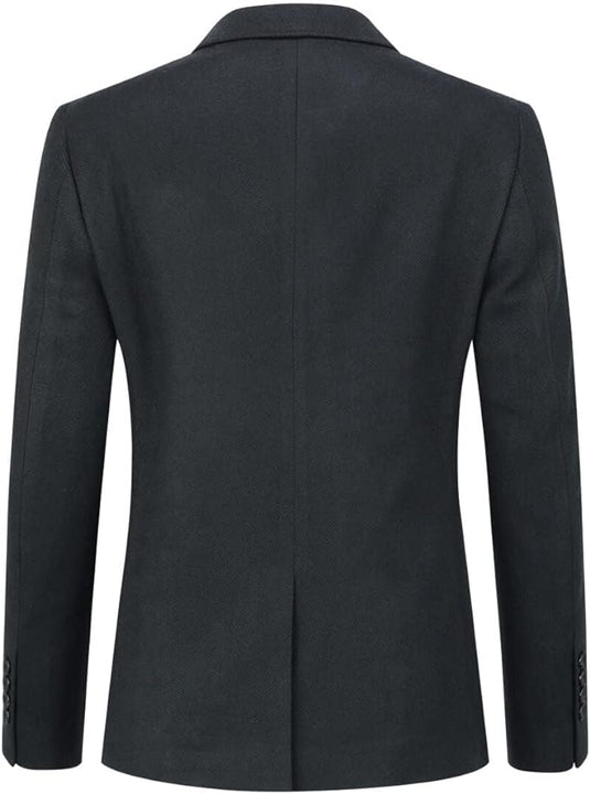 Allthemen Men's Blazer Regular Fit 2 Buttons Suit Jacket Casual Sports Coats for Business Wedding Black XL