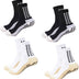 Men's grip Socks Soccer Non Skid Ball Socks Anti Slip Non Slip Grip Pads for Football Basketball Sports Grip Socks, 4 Pair, 2black2white, One Size