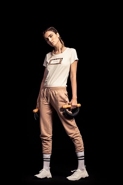 Russell Athletic Women's Animal Square-s/S Crewneck Tee Shirt T, Soya, M