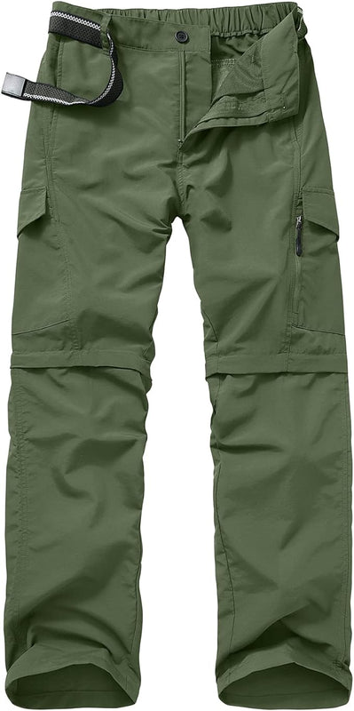 Jessie Kidden Hiking Walking Trousers Men,Quick Dry Convertible Lightweight Breathable Waterproof Outdoor Fishing Work Zip Off Cargo Pants #6088-Army green-34