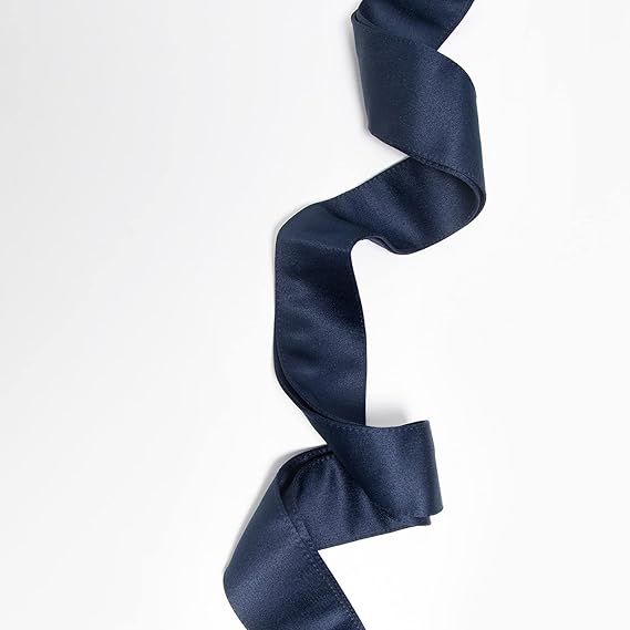 Maya Deluxe Women's Belt Ladies Satin Sash Waist Tie Ribbon Bow Accessory for Bridesmaids Bridal Wedding Prom Evening Occasion, Navy, L-XL