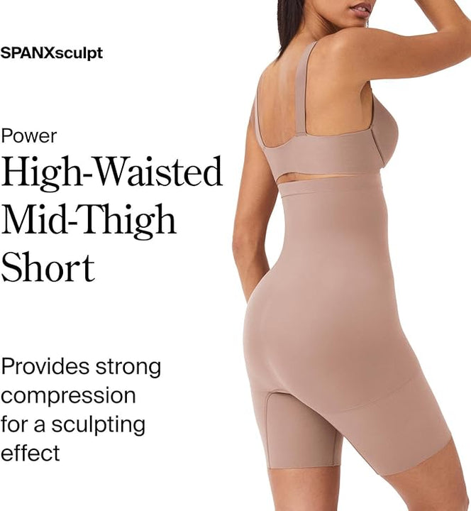Spanx Womens Higher Power Short, Coffee With Milk, S UK