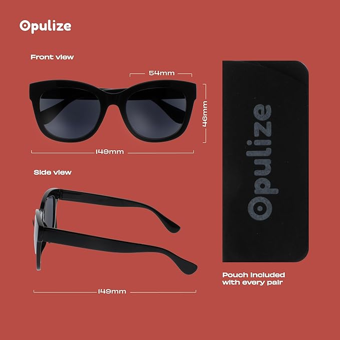 OPULIZE BIG Sunglasses - Bold Fashion Frame - Brown Tinted Lens - Anti-reflective & Anti-Glare - Polarised Lenses With UV400 Protection - Spring Hinges - Brown Tortoiseshell - Mens Womens