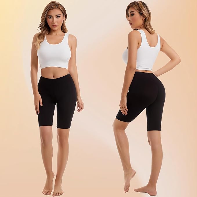 Vinconie Short Leggings for Women Slip Shorts for Under Dresses Under Shorts, 1 Pack Black, Large (16 18)