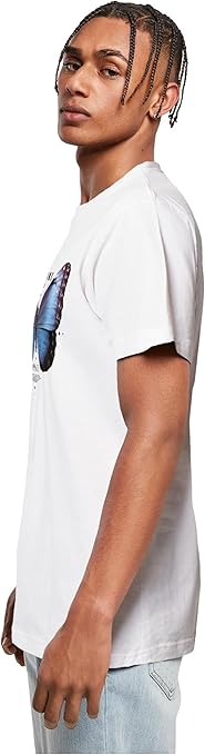 Mister Tee Men's Herren Become The Change Butterfly Tee White, S T-Shirts, S