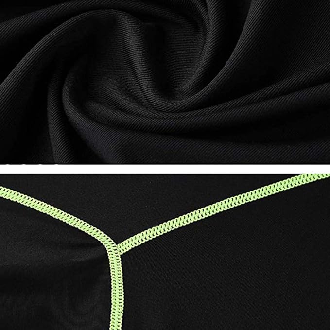 BUYKUD Men's Long Sleeve Base Layer Compression Athletic Underwear Shirt Tights Top & Bottom Set, Black, S