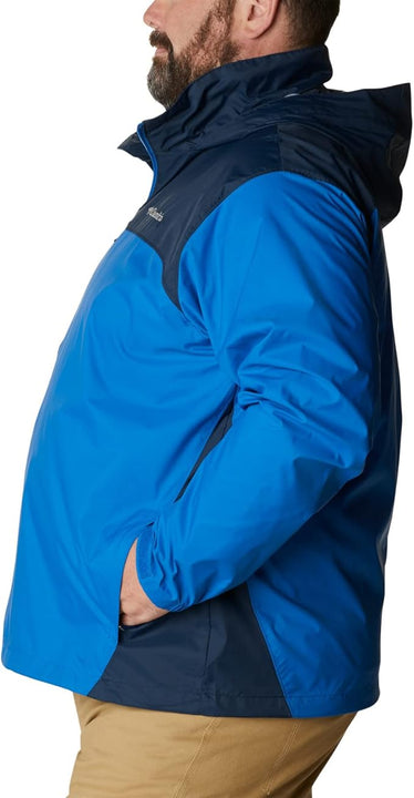 Columbia Men's Glennaker Lake Rain Jacket, Blue Jay/Columbia Navy, L Tall
