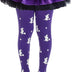 MANZI Girl's Halloween Witch Print Purple Tights for Girls Childrens Halloween Fancy Dress XL Age 8-10
