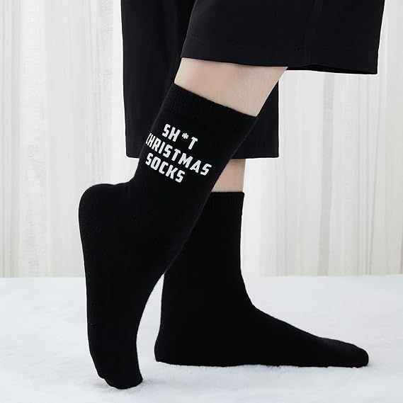 Poshzone Funny Christmas Socks Gift, Funny Secret Santa Gift, Stocking Filler Socks Gift, Rude Socks Gift, Novelty Xmas Cheeky, Funny Christmas Socks for Women or Men, One Size