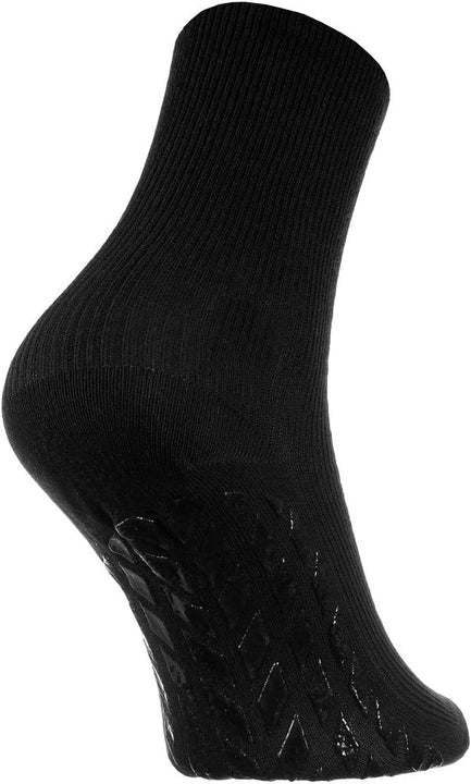 Rainbow Socks - Women Men Cotton Diabetic Elastic Loose Non Slip Socks - 2 Pairs - Black, UK 6.5-8