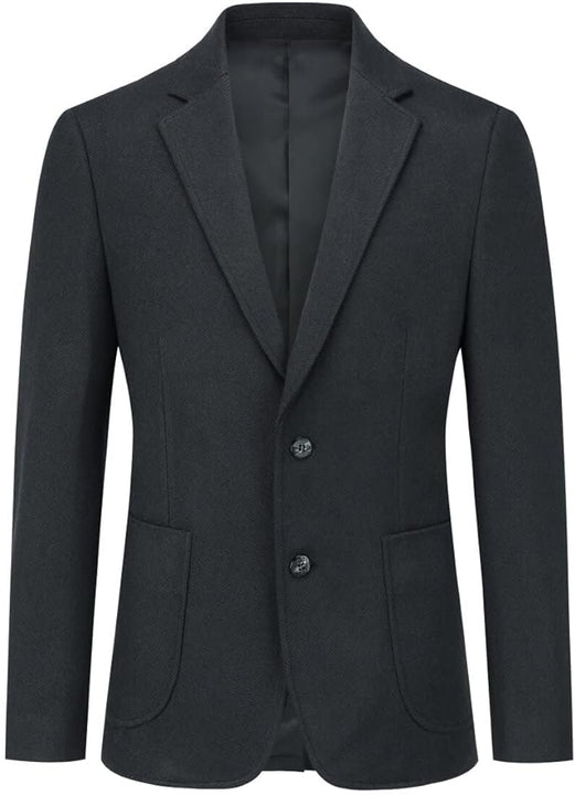 Allthemen Men's Blazer Regular Fit 2 Buttons Suit Jacket Casual Sports Coats for Business Wedding Black XL