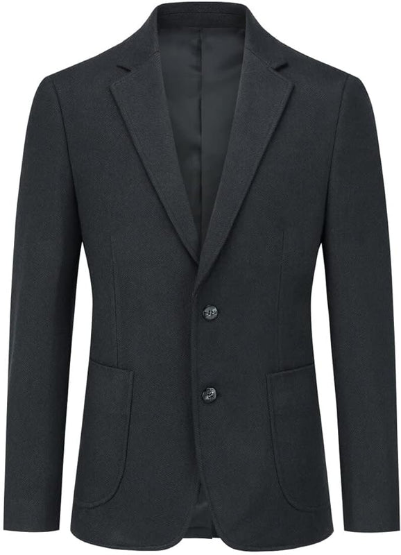 Allthemen Men's Blazer Regular Fit 2 Buttons Suit Jacket Casual Sports Coats for Business Wedding Black XL