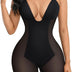 FeelinGirl Shaping Bodysuit for Women Tummy Control Seamless Bodysuit Mesh Built-in Bra Backless Body Shaper with U Plunge, Black, S