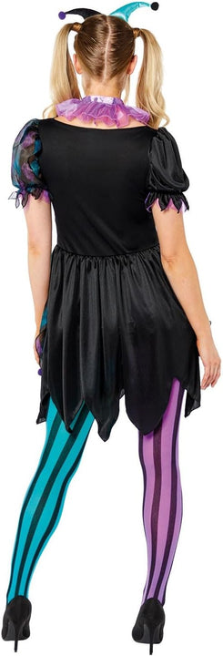 amscan 9914858 - Women's Haunted Harlequin Lady Adults Halloween Fancy Dress Costume Size: 12-14