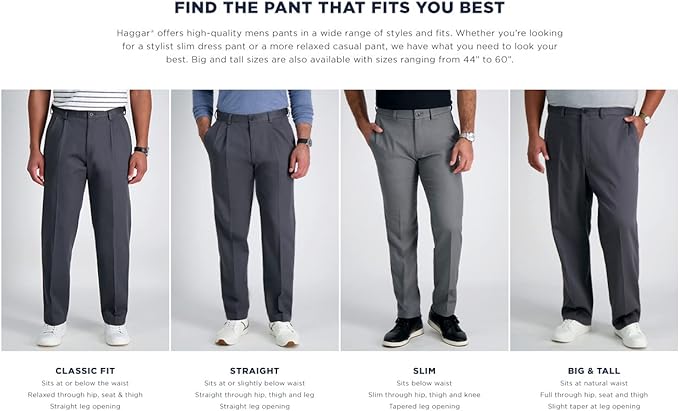 Haggar Men's Cool 18 Hidden Comfort Waist Plain Front Pant,Black,40x32