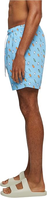 Urban Classics Men's Pattern swim Shorts Badeshorts, Blue (Lightblue/Ice 02060), 5XL
